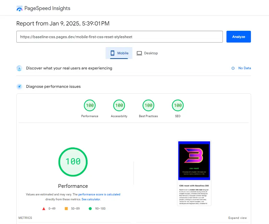 Baseline.CSS Mobile First responsiveness and flexibility